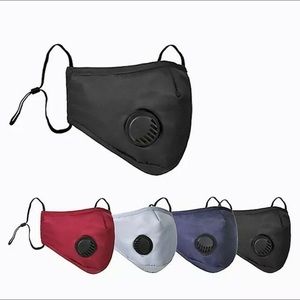 Facial mask cover breathable valve filter pocket